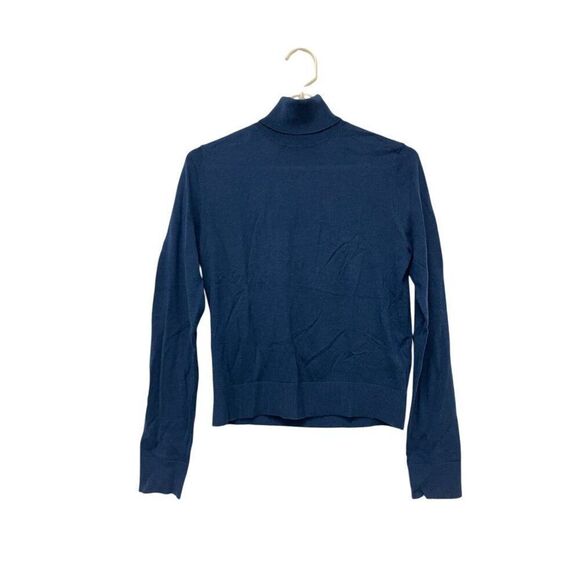 Massimo Dutti Womens Sweater S Small Blue Wool Cashmere Mock Neck NWOT - Picture 1 of 8